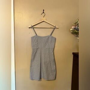 Brandy Melville Mini Dress Blue White Stripe SZ S Strappy Cotton Casual Summer